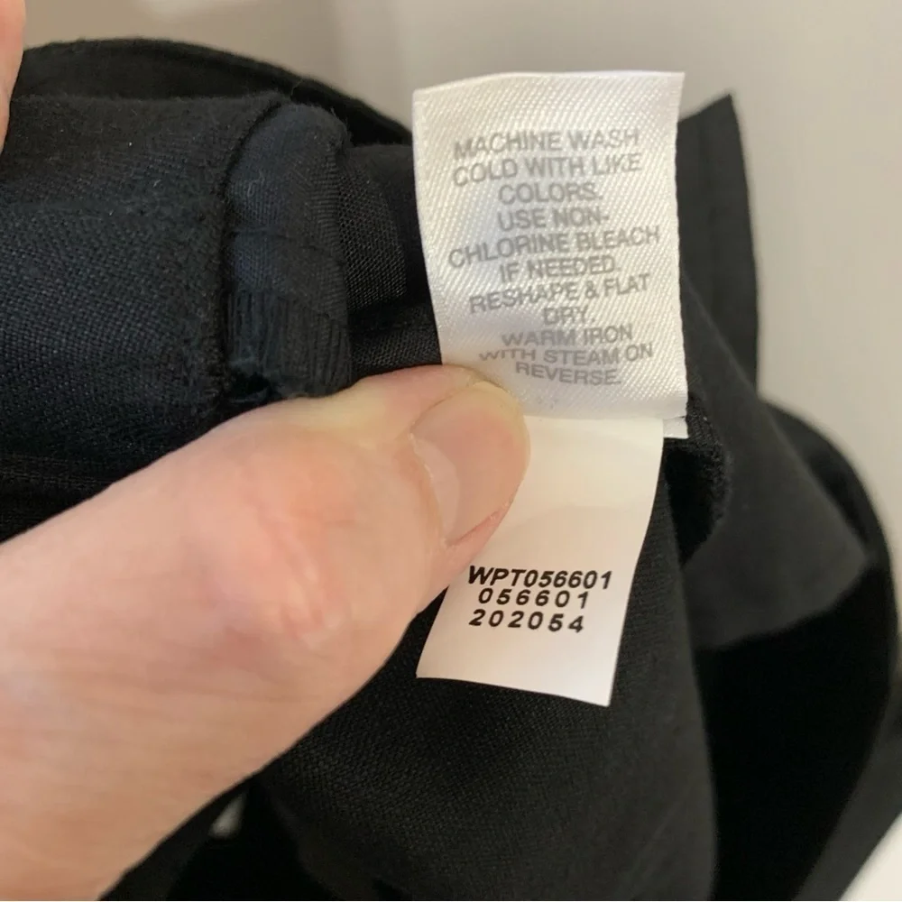 J. Jill Linen Stretch black trousers with‎ pockets. Size 8